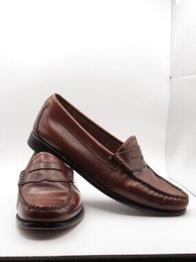 GH Bass & Co Weejuns Cognac Brown Leather Women's Whitney Penny Loafers Size 7